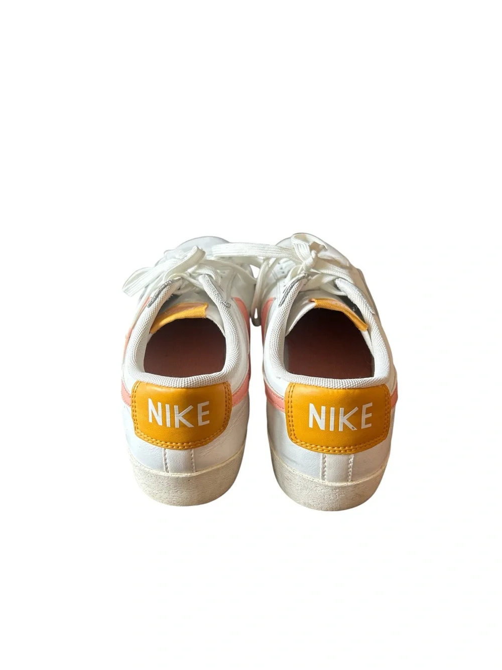 Nike Women’s White and Pink Blazer Sneakers Classic Design